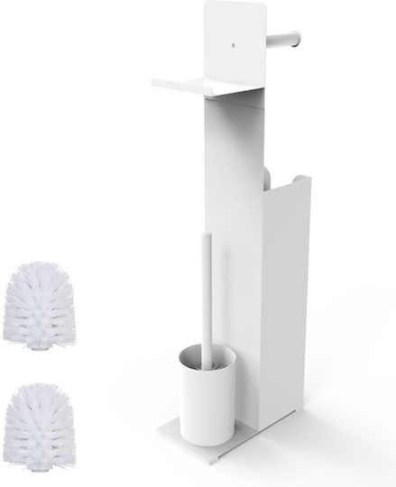 Relaxdays Metallische Toilettenbürste Badezimmer Weiß