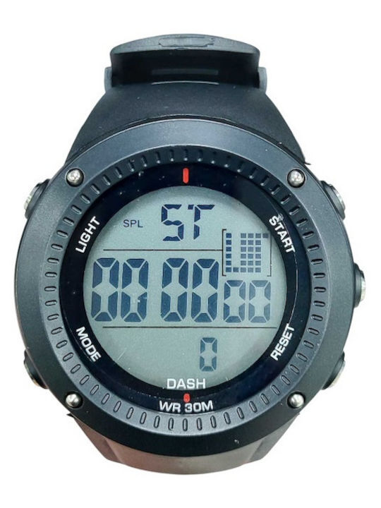 Digital Men's Watch 43mm Battery with Black Rub...