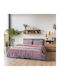 Lino Home Set Cotton Duvet Cover 170x250cm Single with Pillowcase Serica Lilac