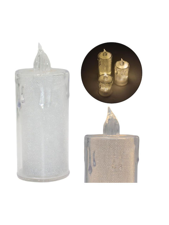 Decorative Candle 12.5 Cm Transparent Warm White 1 Led Transparent