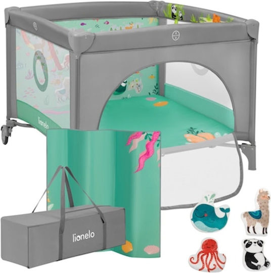 Lionelo Mille Plus Playpen With Mattress Gray 100x100cm