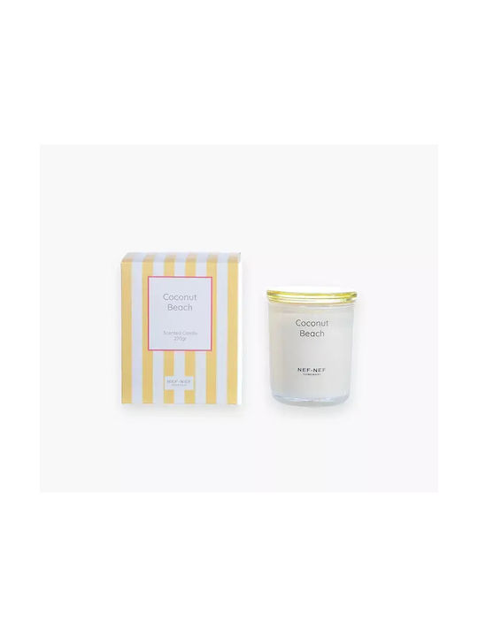 Nef-Nef Homeware Aromatisches Kerze Coconut Beach in Gefäß mit Parfüm Kokosnuss 270gr