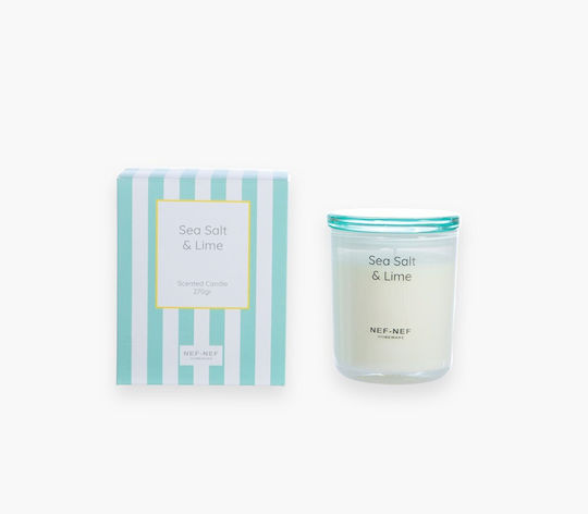 Nef-Nef Homeware Aromatic Candle Sea Salt & Lime in Jar with Lavender Perfume 270g