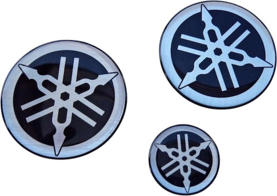 Yamaha Logo 3er Set Aufkleber-Set Mit Dekorativen Erhabenen Motorrad-Aufklebern - Silber
