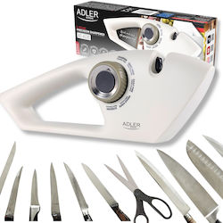 Knife Sharpener Adler Ad4530 Multifunctional System 5 Levels Sharpens Plain Serrated Blades Scissors Diamond Ceramic Coating Adjustable Non-slip Button Sturdy Secure Base 22x5 Cm Black Silver