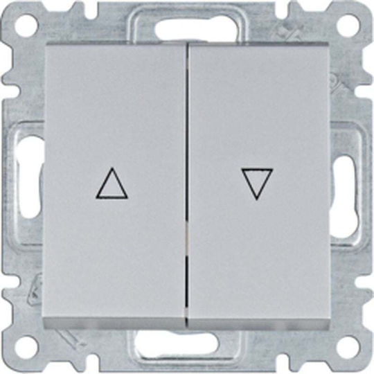 Hager Lumina Recessed Wall Switch Without Frame Silver