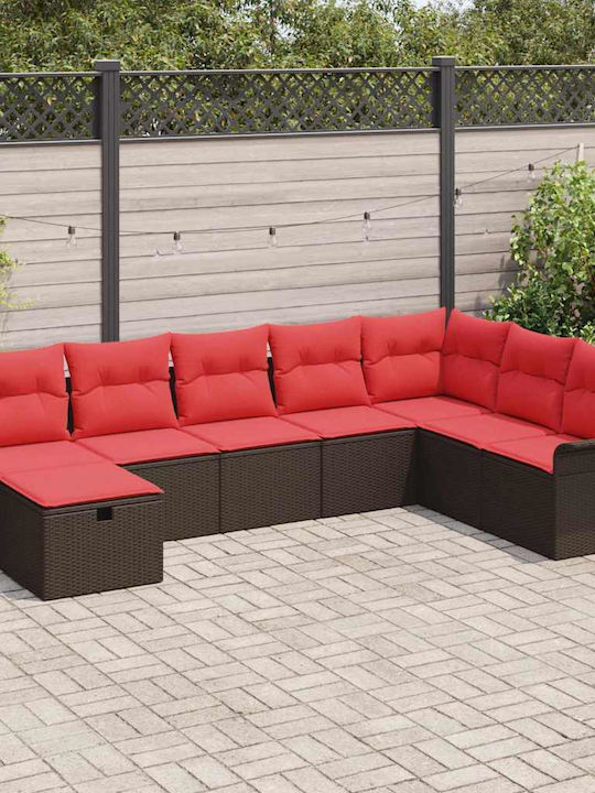 Ecksofa Outdoor Rattan mit Kissen