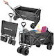 Deluxe Zusammenklappbarer Reise Strandwagen 90x57x73-96cm Griff Schwarz Schwarz