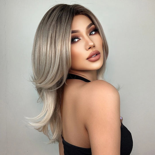 Animis Beauty Περούκα με Συνθετική Τρίχα σε Γκρι Χρώμα 40cm