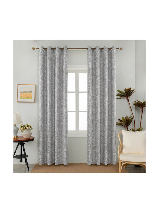 My Home Luxury Vorhang mit Bleistiftfalten Grau 280x270cm