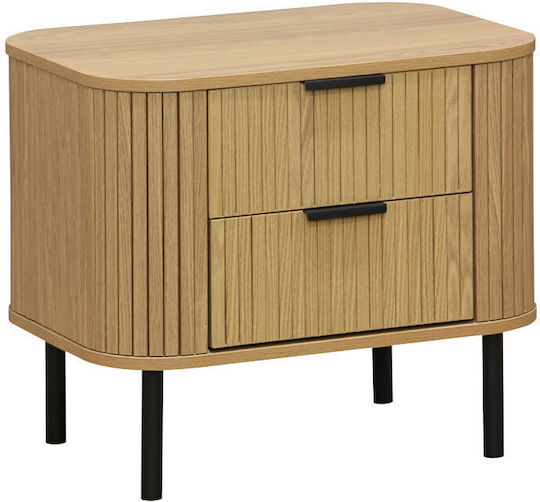 Scandi Wooden Bedside Tables Beige 2 Pieces 57x42x50cm