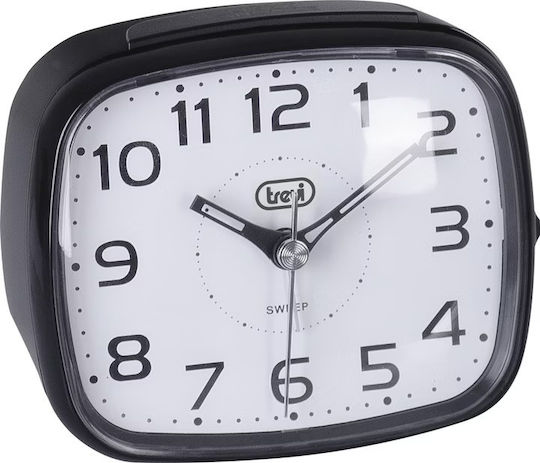 Trevi Silent Tabletop Clock with Indicators with Alarm Clock Black