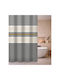 Guy Laroche Pinstripe Duschvorhang Stoff mit Tülle 240x185cm Grau