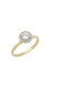 Kontopoulos Single Stone Rosette Ring In 18K Gold With Zircon