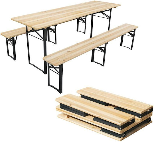 Foldable Picnic Table 180x60x75 Black