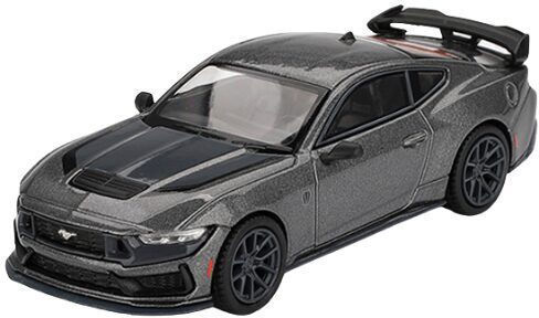 Model Mașină Ford Mustang Dark Horse Carbonizat Gri 2024 Scara 1:64 Mini GT MGT00957-L