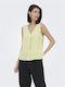 Women's Sleeveless Blouse with V-Neckline Green
