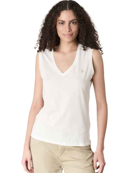 U.S. Polo Assn. Women's Polo Blouse White Yellow