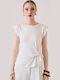 Women's Short Sleeve Blouse Ecru