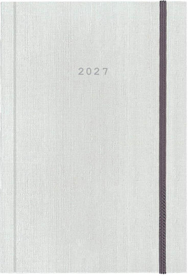 Next Ημερήσια Ατζέντα Fabric 2027 Λευκή 12x17εκ.