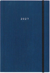 Next Agendă Zilnică Fabric B6 2027 Albastră 12x...