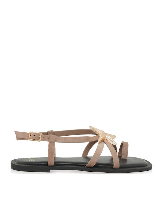 Exe Women's Beige Flat Sandals