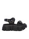 Damen Flatforms Schwarze Sandalen