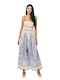 Summer Midi Evening Dress Blue