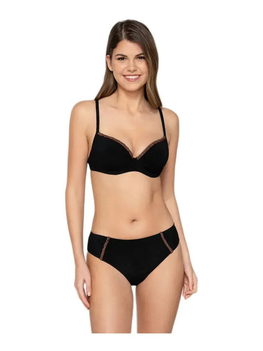 Luna Sutien Bikini cu Burete Negru