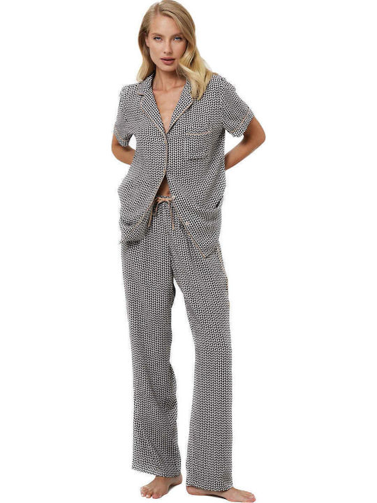 Aruelle Aruelle Damen Schlafanzug & Pyjamas Sommer Blau
