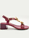 Leather Sandals Fuchsia