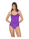 One Piece Swimsuit with Light Padding Cyclamen