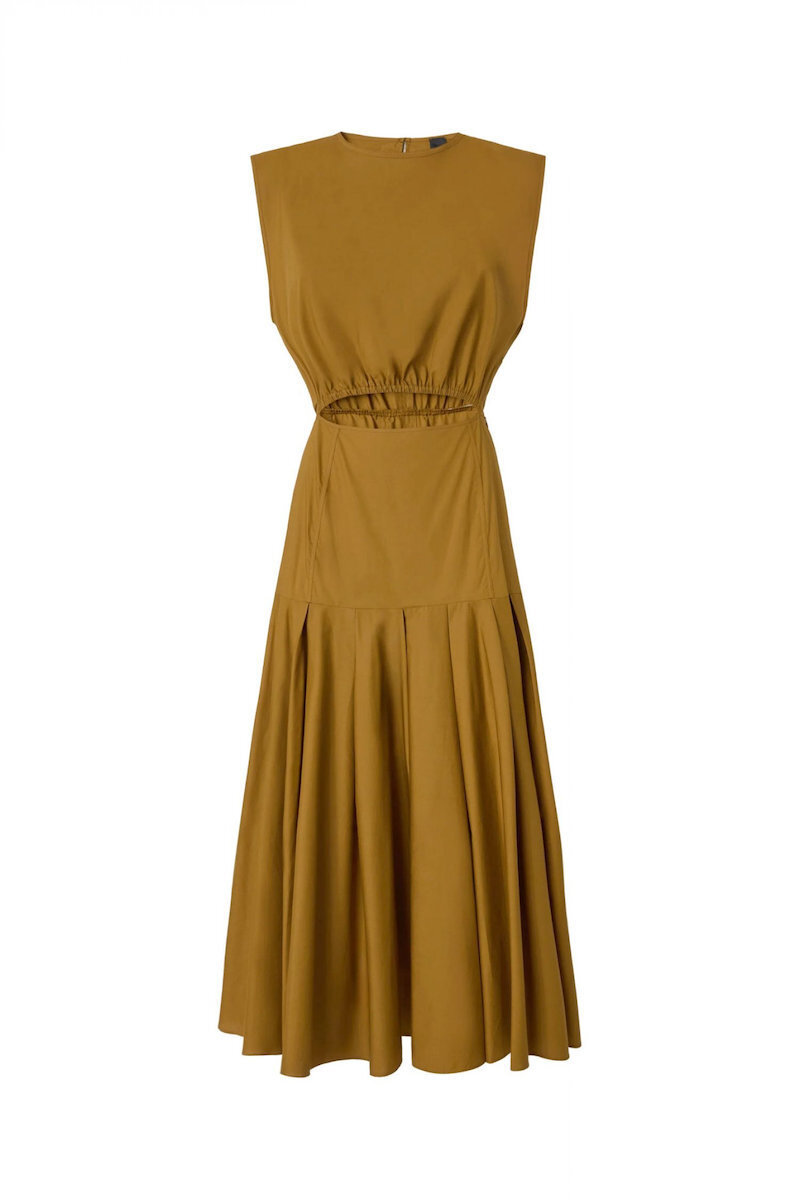 open lace back dress Pinko Gold Laminate Dress