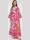 Sommer Maxi Hemdkleid Fuchsie