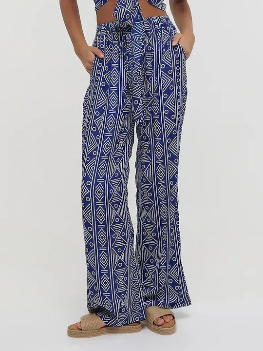 Women's Crepe Pantaloons Blue