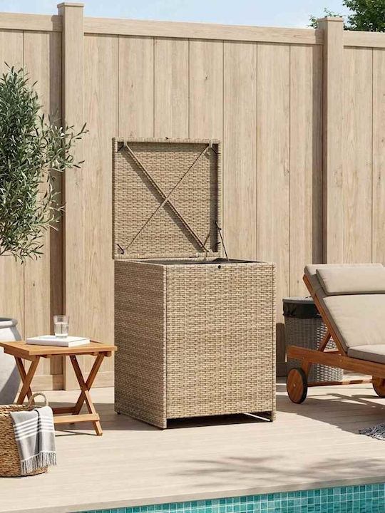 vidaXL Outdoor Storage Box Rattan Beige L55xW55xH69cm