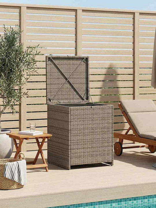 vidaXL Outdoor Storage Box Rattan Gray L55xW55xH69cm