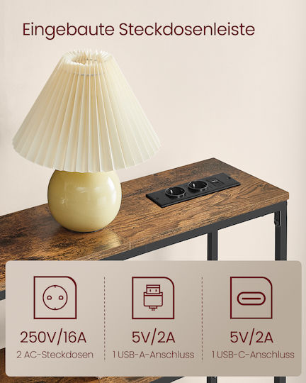 Metal Console Vintage Brown/Black L80xW20xH80cm Metal Console Vintage Brown/Black L80xW20xH80cm