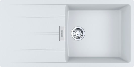Franke Centro Drop-In Küchenspüle aus Flüssiger Granit M100xB50cm Polarweiß