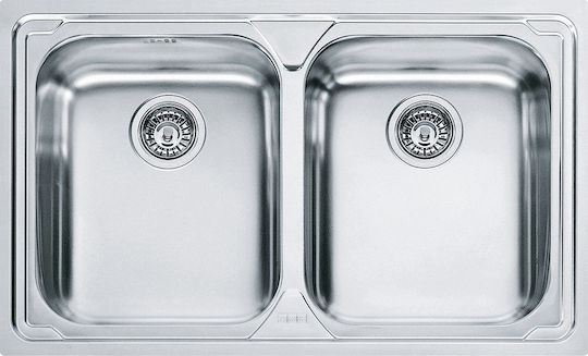 Franke Logica Line Lol Drop-In Кухненска Мивка Inox Матирано Покритие 86x50см Сребриста