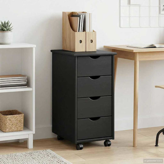 Sertar De Birou Din Lemn Masiv Gri 34x39x65.5cm Sertar De Birou Din Lemn Masiv Gri 34x39x65.5cm