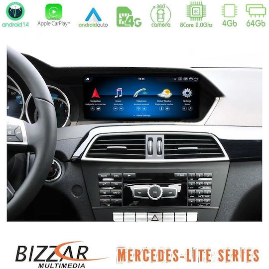 Bizzar Auto-Audiosystem für Mercedes-Benz C Klasse 2011-2014 Bluetooth USB Eingebautes Wi-Fi GPS Apple CarPlay Android Auto mit 8.8 Zoll Touchscreen