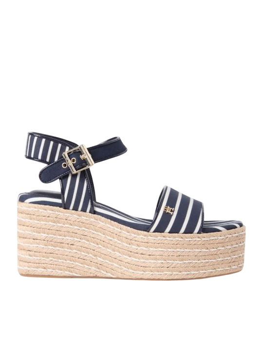 Summer Women's Platforms In Espadrille Style Blue