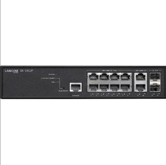 Lancom GS-2412P Verwalteter L2 Schalter mit 10 Gigabit (1Gbps) Ethernet-Ports und 2 SFP-Ports
