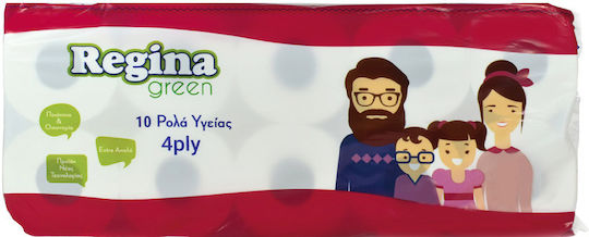Regina Χαρτί Υγείας 10 Ρολά 4 Φύλλων 10 Συσκευασίες (103gr/Ρολό)