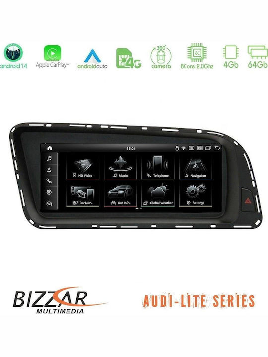 Bizzar Car Audio System for Audi Q5 2008-2015 Bluetooth USB WiFi GPS Apple CarPlay Android Auto with 8.8" Touch Screen