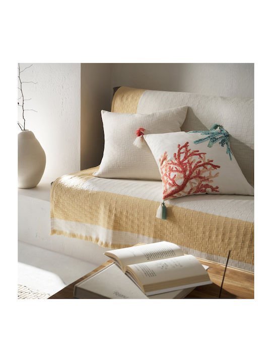 Gofis Home Solenne Armchair Throw Knitted 180x175cm Sun Yellow
