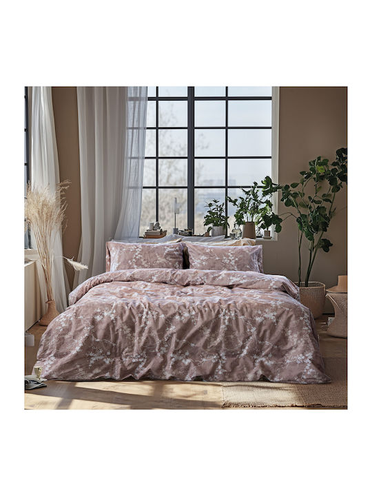 Lino Home Celestia Σετ Σεντόνια Υπέρδιπλα με Λάστιχο 170x200+32εκ. Πούδρα (4τμχ)