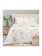 24home.gr Ultra Line Melinen Σετ Σεντόνια Διπλά με Λάστιχο 150x200+32εκ. Pearl Blue (4τμχ)