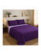 Oxford Home Set Bed Sheets Double 240x260cm Purple Lilac 4pcs